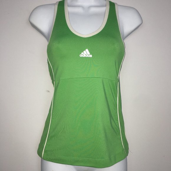 adidas Tops - Adidas Womens XXS Green & White Clima365 Racerback ClimaCool Pullover Tank Top